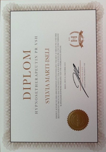 Diplom Hypnosetherapeutin PR VSH
